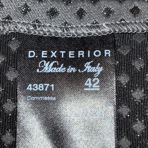 D Exterior Box Pleated Mini Skirt Woman EU 42 W30 Made Italy Side Zip Grey Black - Picture 5 of 13